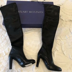 Stuart Weitzman black leather highland over the knee boot.  Perfect condition.